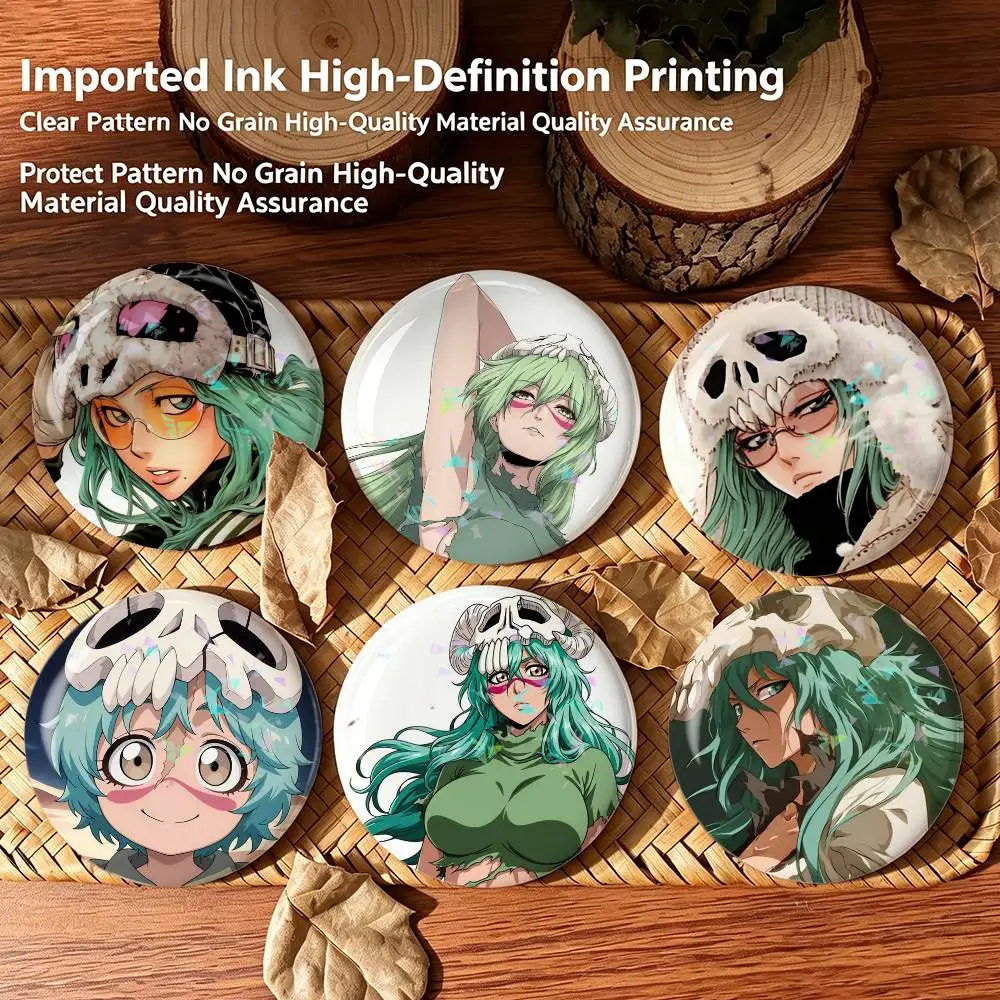 N-Nelliel Tu Odelschwanck B-BLEACH  Badges Creative Tinplate Round Button PinsBrooch Badge Clothes Backpack Custom