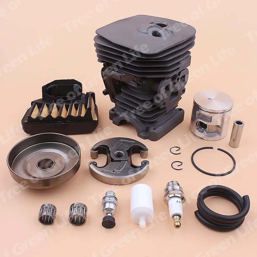 Kit pistone cilindro 47mm per Husqvarna 455 460 frizione tamburo Assy aria filtro carburante linea cuscinetto valvola di decompressione candela