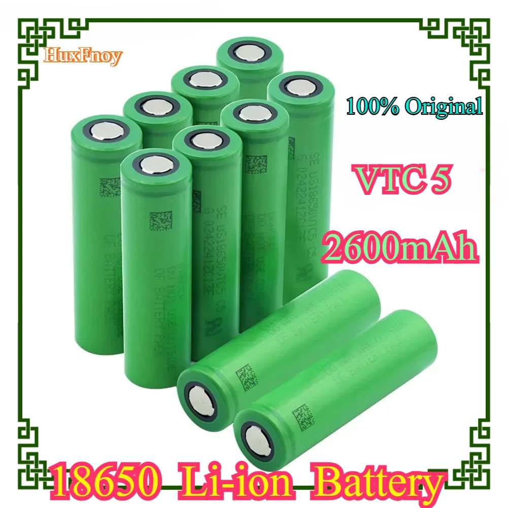 100% original 3.7V Volt Rechargeable US18650 VTC5 2500mAh VTC5 18650 Battery Replacement 3.7V 2500mAh 18650 Batteries