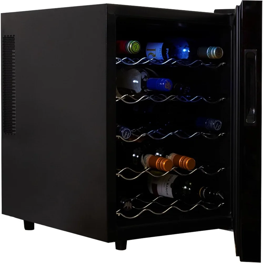 Black Thermoelectric Fridge, 1.7 cu. ft. (48L), Freestanding Cellar, Red,White and Sparkling Wine Storage