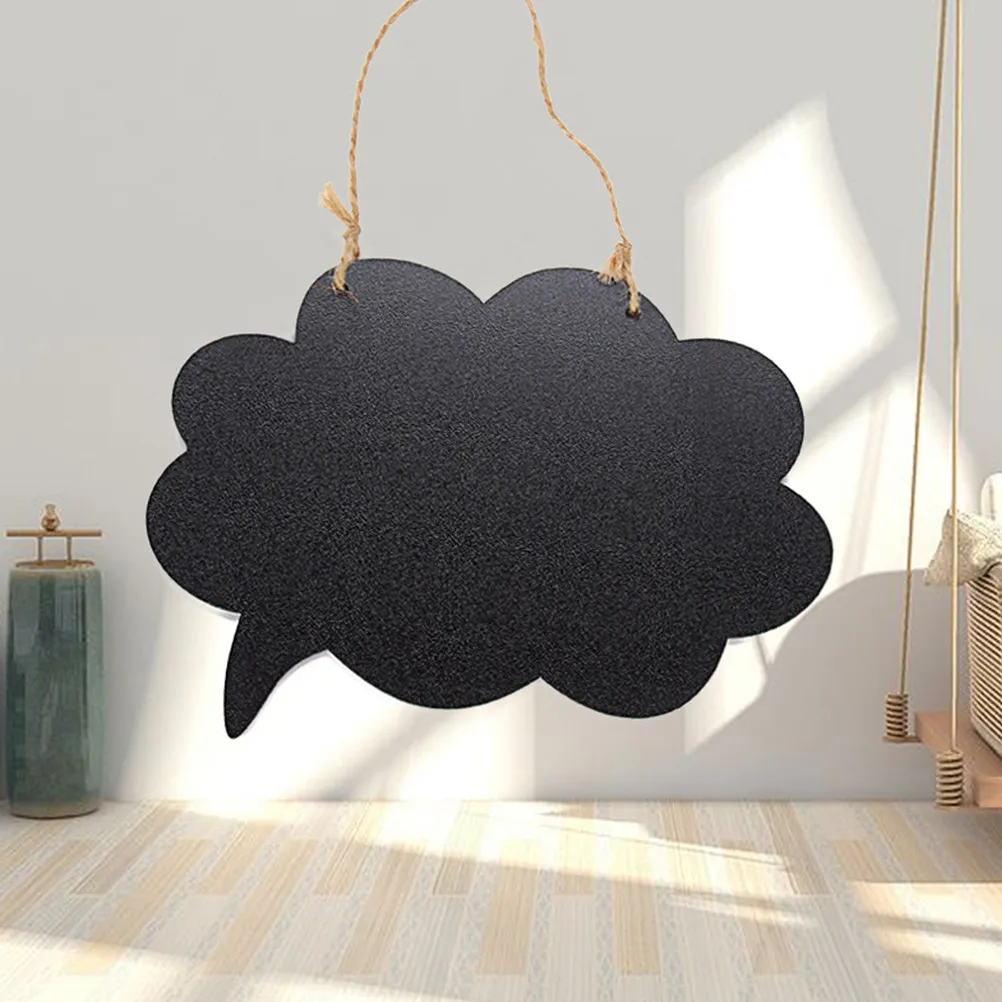4Pcs Wooden Hanging Message Board Double Sided Chalkboard Creative Shape Design for Coffee Shop Bar School Party Shower