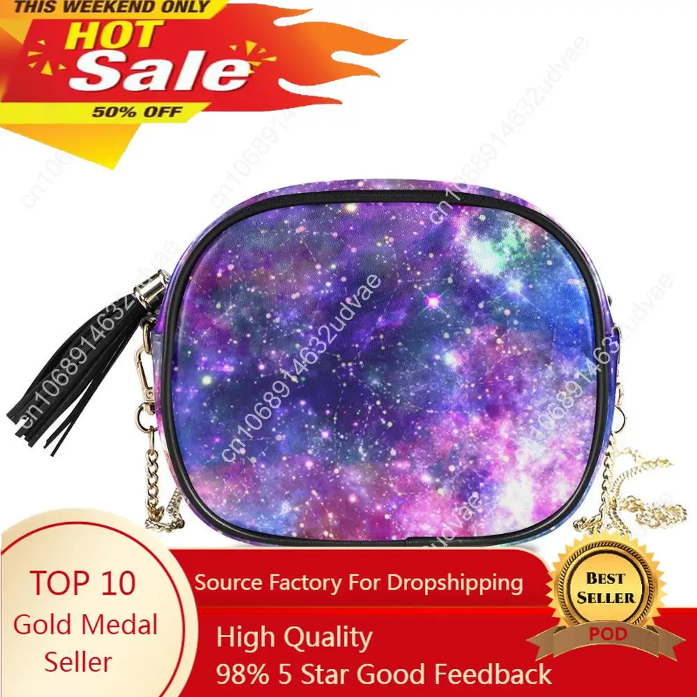 Small Handbag For Women Mini Galaxy Nebula Night Shoulder Bag Leather Crossbody Tote Bag Luxury Design Hand Bag Women 2020 Trend