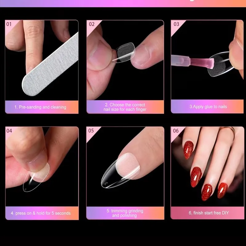 Soft Gel Nail Tips False Nails Acrylic Artificial Capsule Set_voghion.com