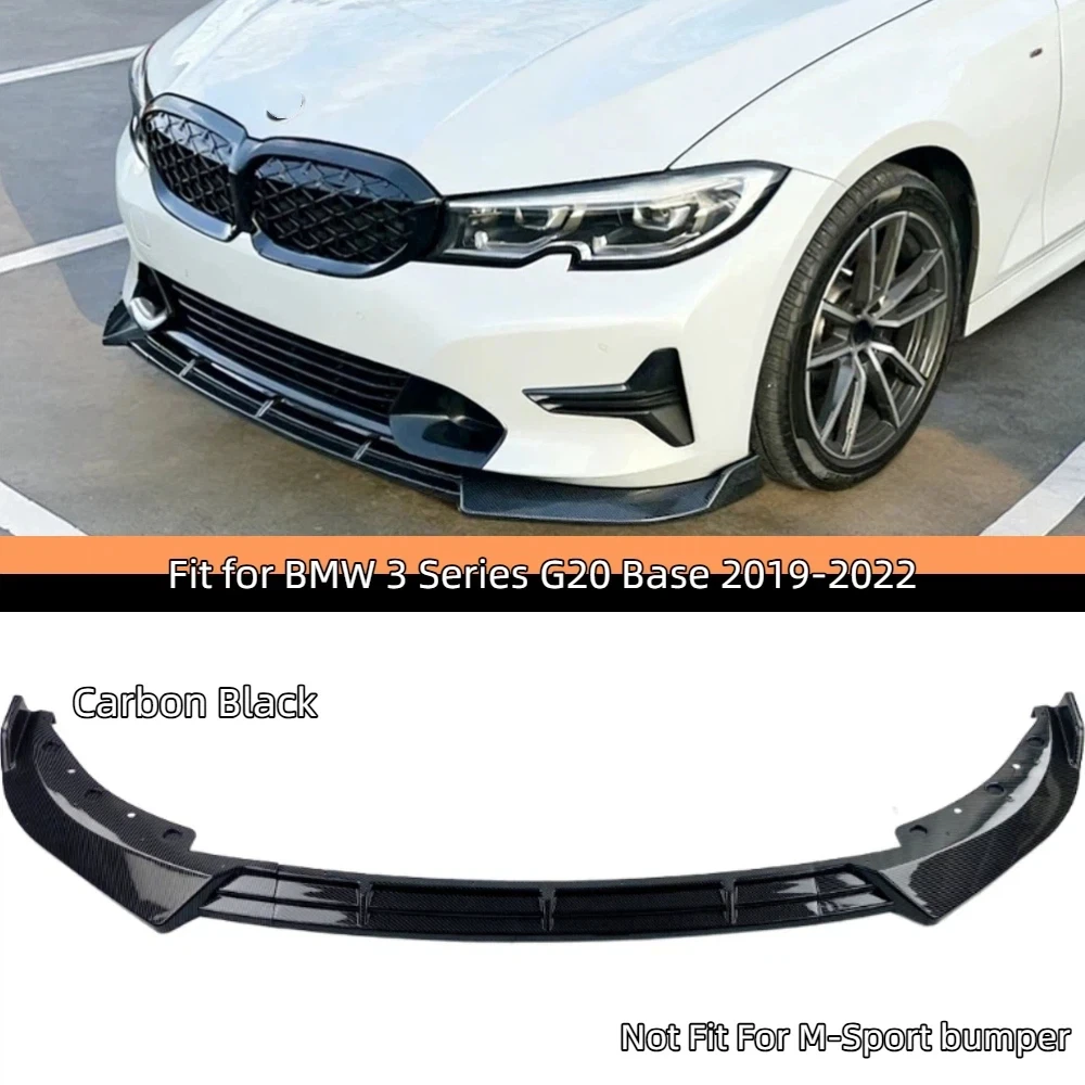 

For BMW 3 Series G20 320ie 330i Base 2019-2022 V Style Carbon Fiber Front Bumper Lip