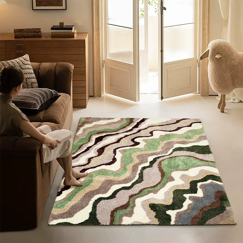Beach Waves Carpet For Bedroom Home Sofa Table Living Room Rug Creative Design Tufted Floor Mat Kids Room Crawling Tatami