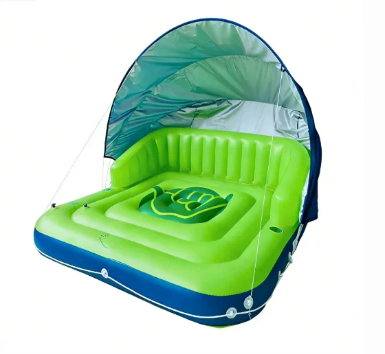 Inflatable pool loungers, comfortable floating loungers with headrests, durable PVC floating beds,