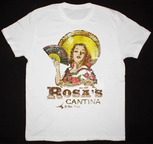 Rosa's Cantina El Paso Texa Shirt Short Sleeve White Unisex S-2345XL