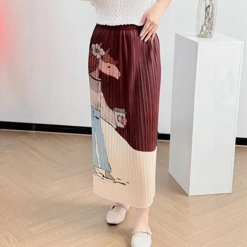 

Плиссированная юбка Miyake Original 2026: Свободная, универсальная, элегантная, легкая роскошь, омолаживающий эффект, плиссе, большие размеры, высококачественная плиссированная юбка