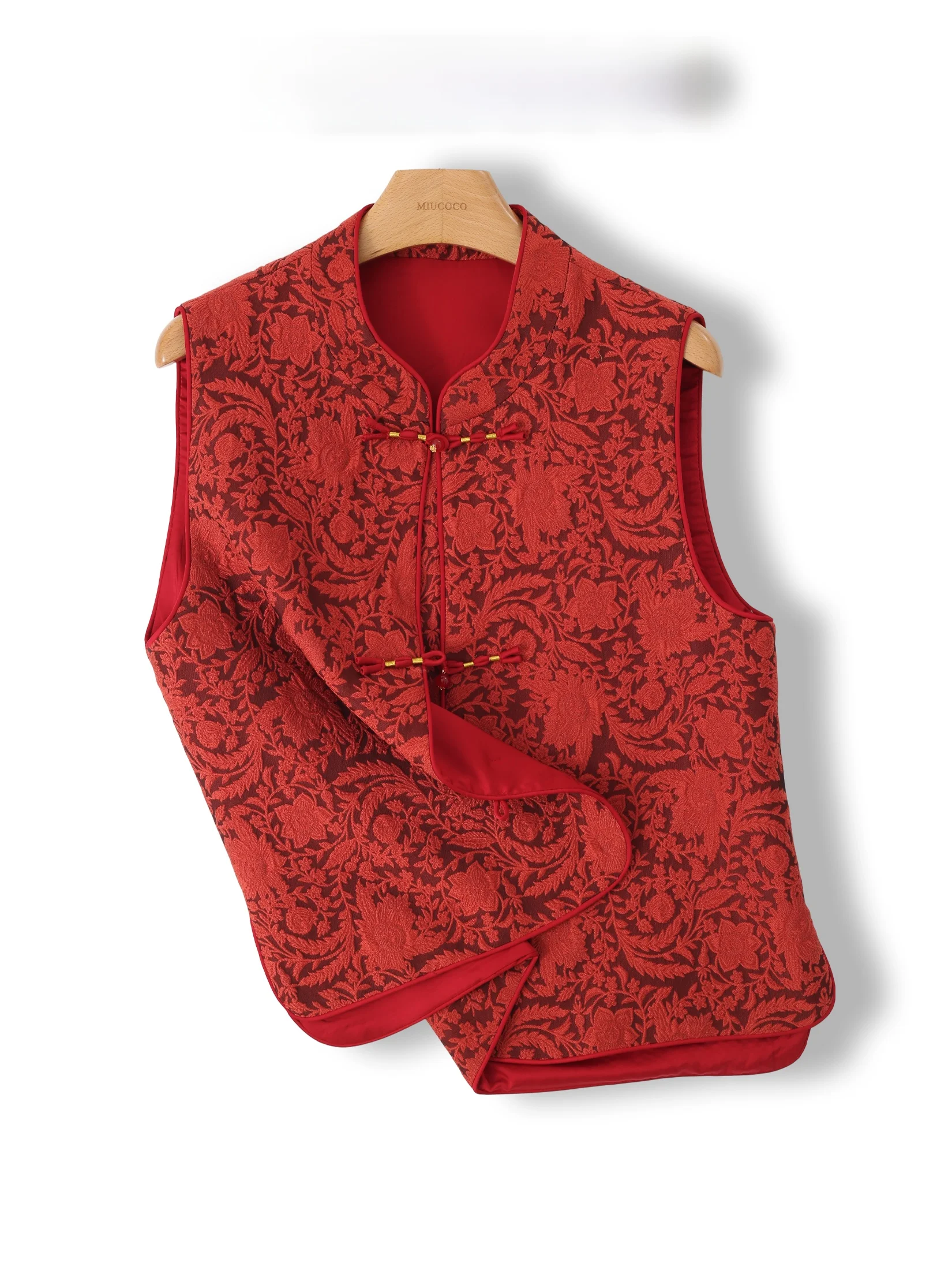 

New Chinese Style Women's Jacket Vest with Button Design Fashionable Outerwear Straight Cut Regular Length Single Button Closure