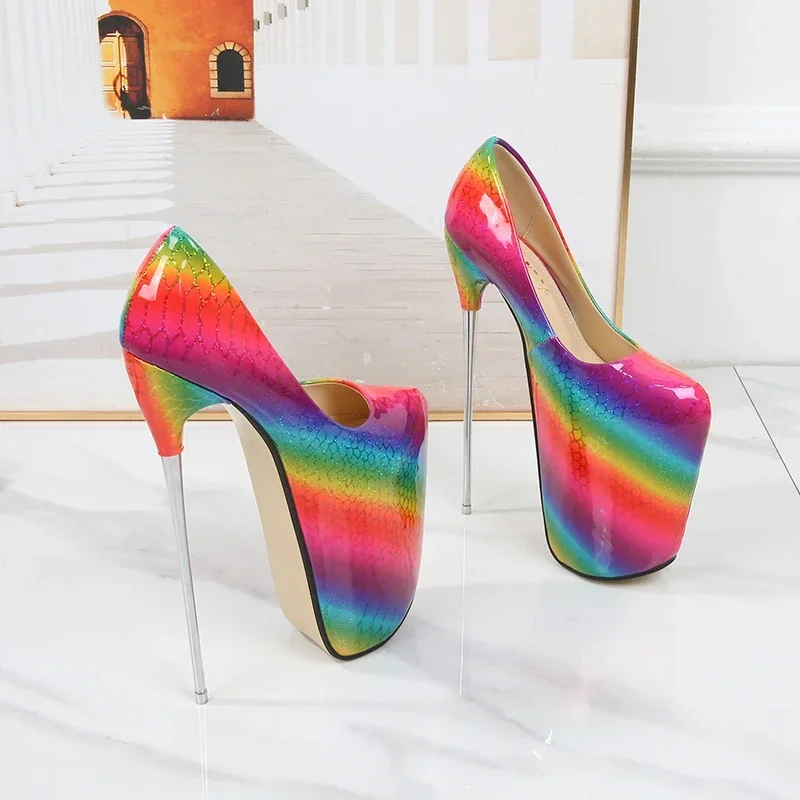 SDTRFT Bridal Platforms Stilettos 22cm Ultra Thin Heels Ladies Shoes Woman Catwalk Shows Cosplay Pole Dance Multicolour Pumps