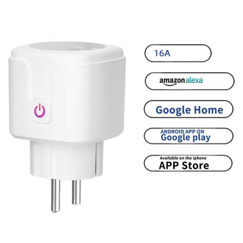 

Smart WiFi Plug Adaptor 16A Remote Voice Control Power Monitor Socket Outlet Timing Function work with Alexa Home Tuya