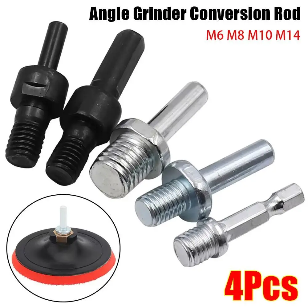 4Pcs Power Tools Accessories Conversion Lever Polishing Wheel Hex Shank Conversion Rod M6 M8 M10 M14