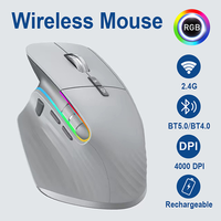 2.4G Wireless Bluetooth RGB Rechargeable Ergonomic Computer Mouse for Gaming Office