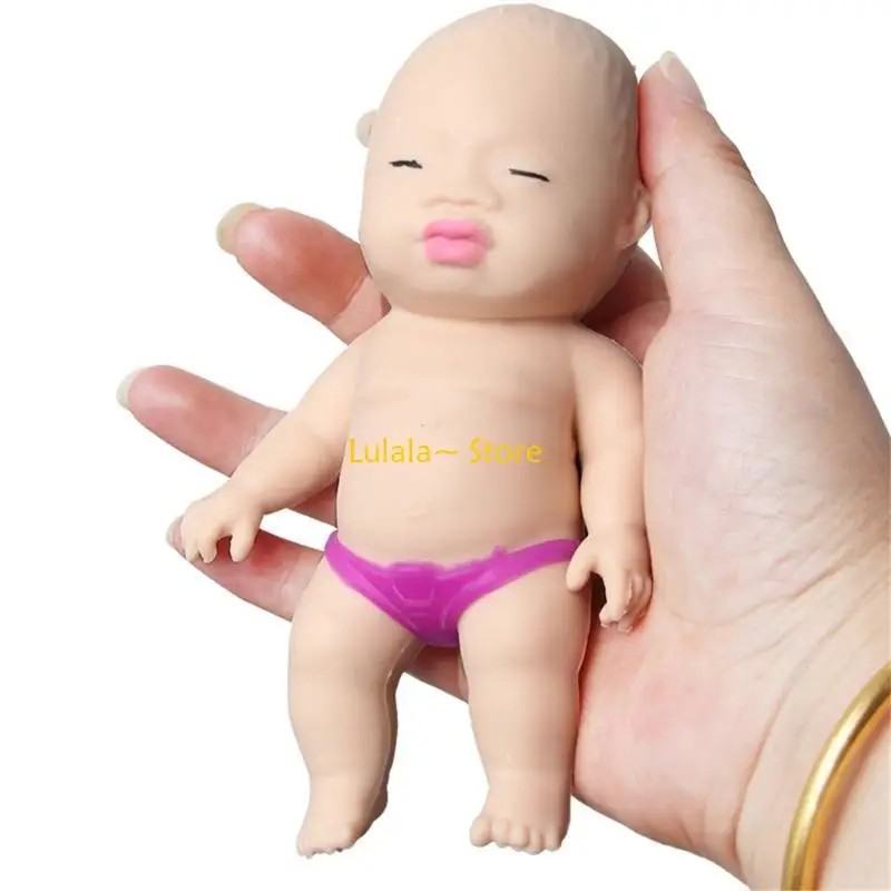 Y4QA Small Pouting Doll Fidgets Toy Slow Rising Anti-Stress Toy Stress Relief Children New Year Birthday Toy