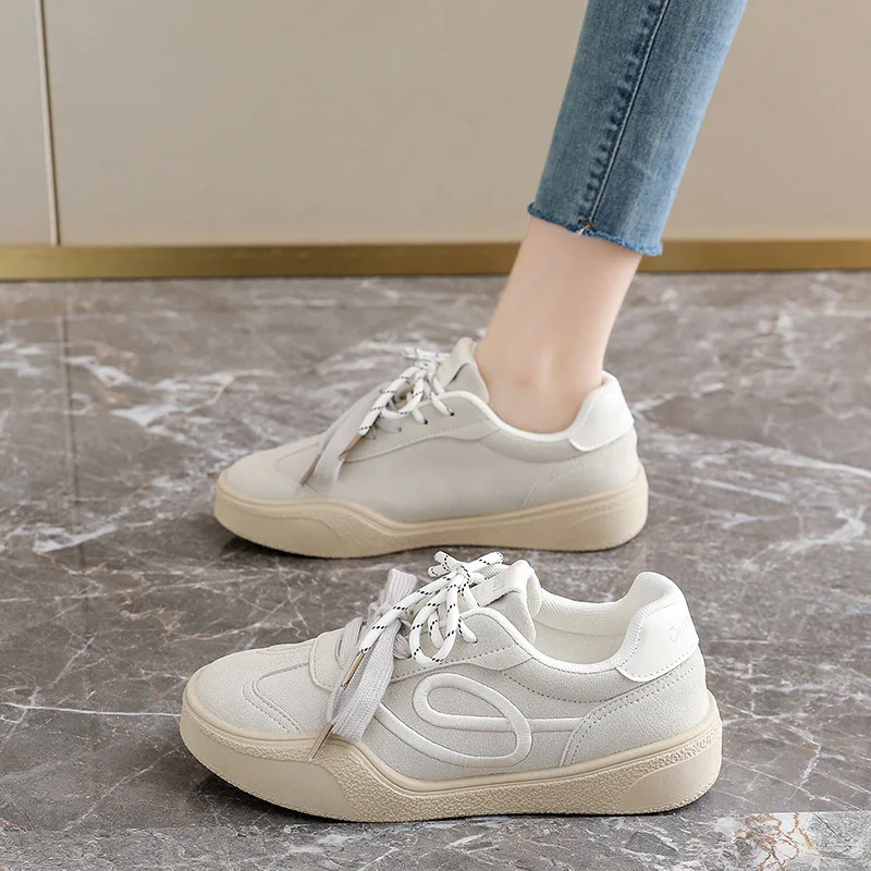 2026 Women's Spring White Sneakers Comfortable, Breathable, Casual, Sports Board Shoes, Running Shoes