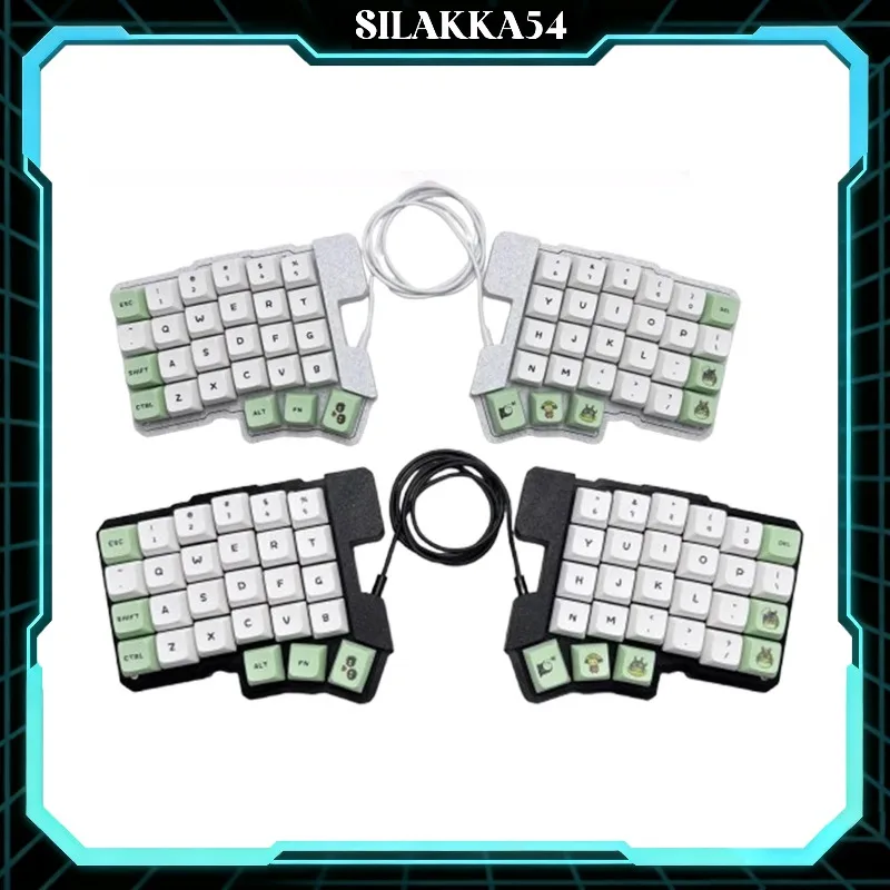 Silakka54 Split Mechanical Keyboard Kit 61Keys Ergonomic VIAL QMK Programmable Hot Swap RGB Wired Split Keypad for Mac Windows