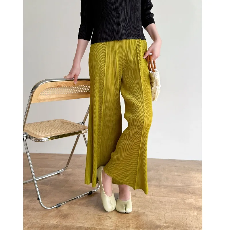 미야케 플리츠 팬츠 2025 가을 신상 플리세 고급 플리츠 의류 플러스 사이즈 루즈 캐주얼 다용도 기품 출퇴근 팬츠