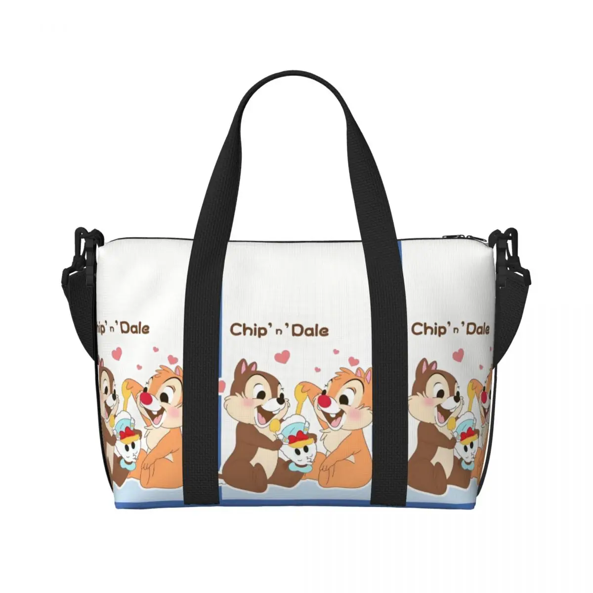 

Пользовательские чип 'n' Dale Бакалея Сумки-тоут для покупок Женские большие вместительные сумки с белкой Аниме Тренажерный зал Пляжные дорожные сумки