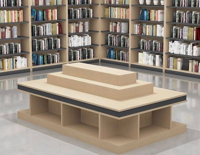 Bookstore Nakajima Wooden Stack Head Display Table Shelf Stationery Library Display Cabinet Promotion Water Table Shelf