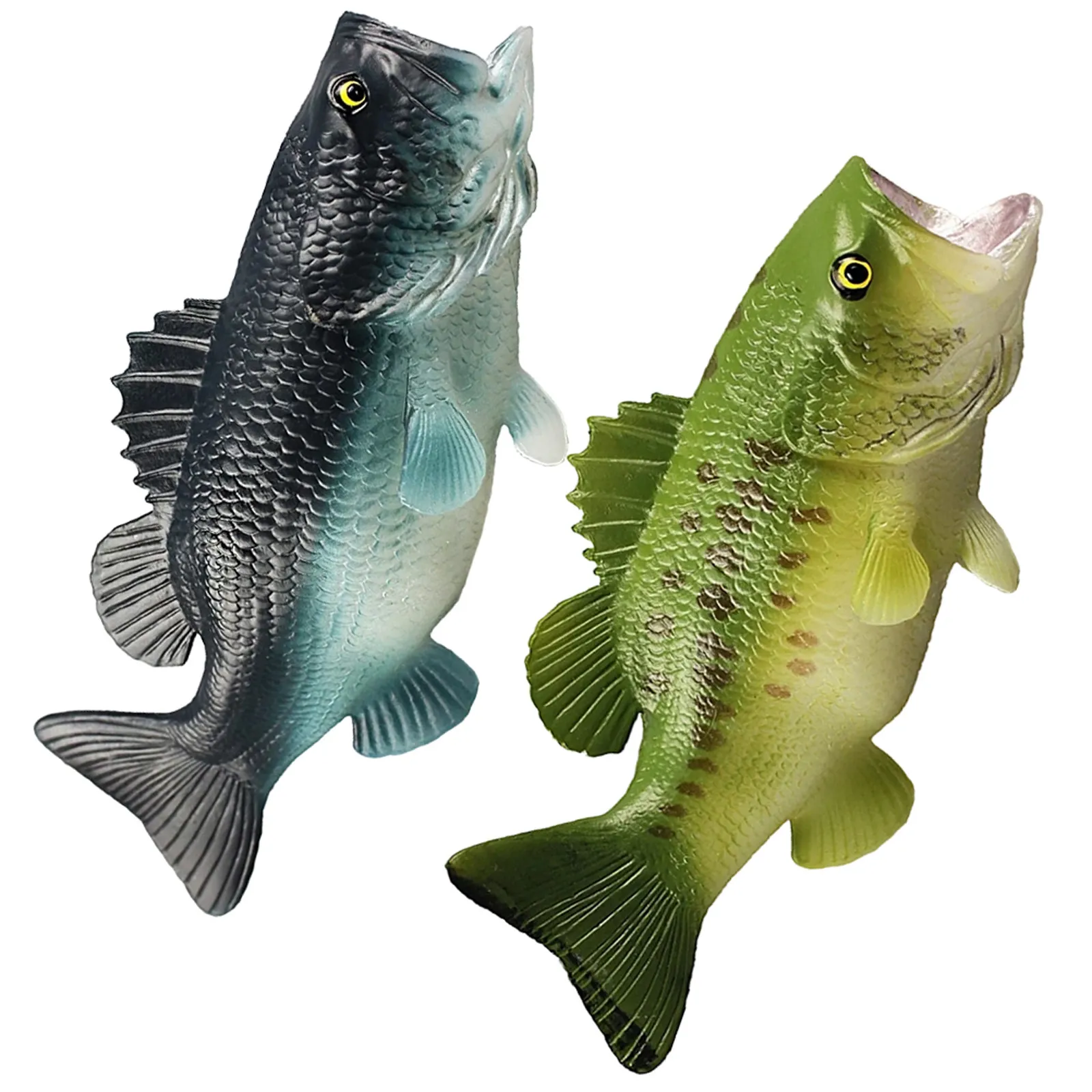 

2 шт. Имитационные фигурки рыбы-окуня, пластиковые модели с большим ртом, декоративные, обучающие, имитационные игрушки-животные