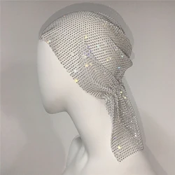 Glitter Rhinestone Woman Bandanas Shinning Headwraps Headband Headscarf Carnivals Festival Turban Clubwear Party DropShipping