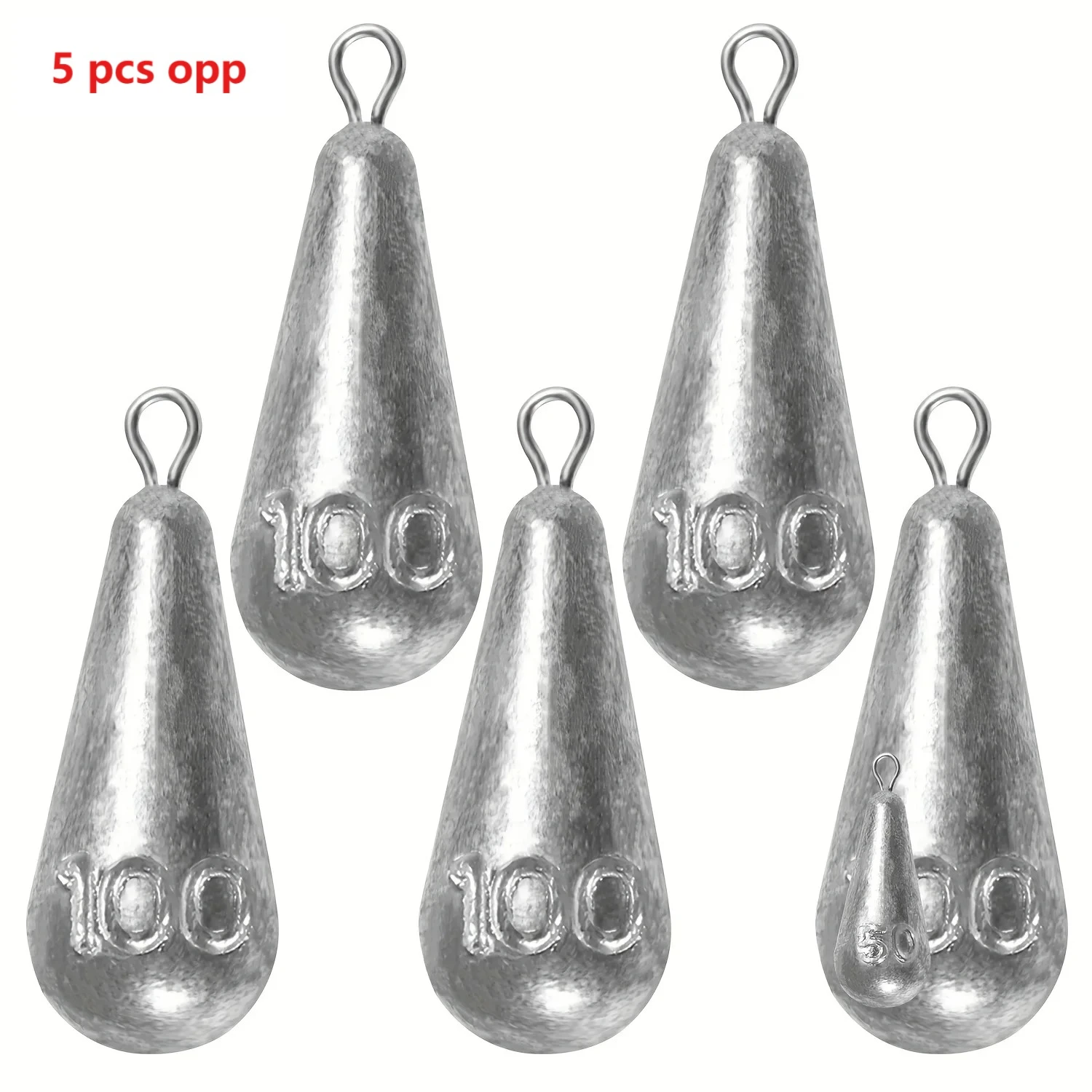 5 Stück/20 Stück 10g-100g Angelgewichte, tropfenförmige Hakenring-Sinker zum Angeln, Angelzubehör, Casting Drop Shot Gewichte