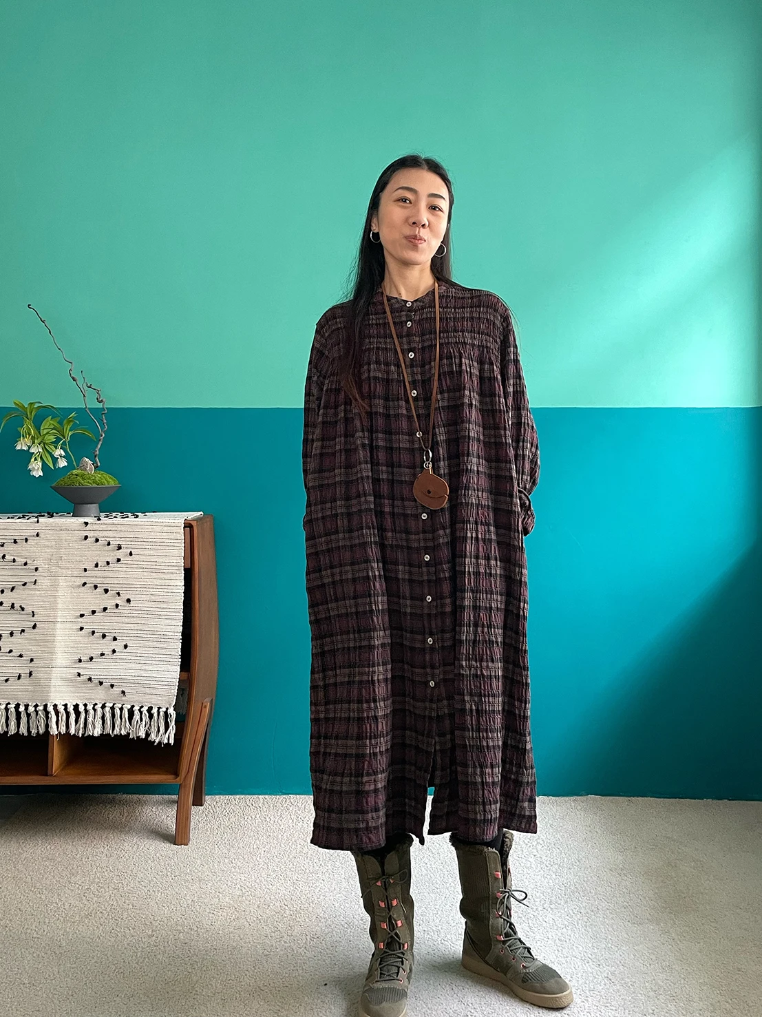 

Cxxmgaique Early Spring Long irt Dr Japanese Sle Loose Outerwear Kimono-Like Ladies Cotton H-Line Casual Commute