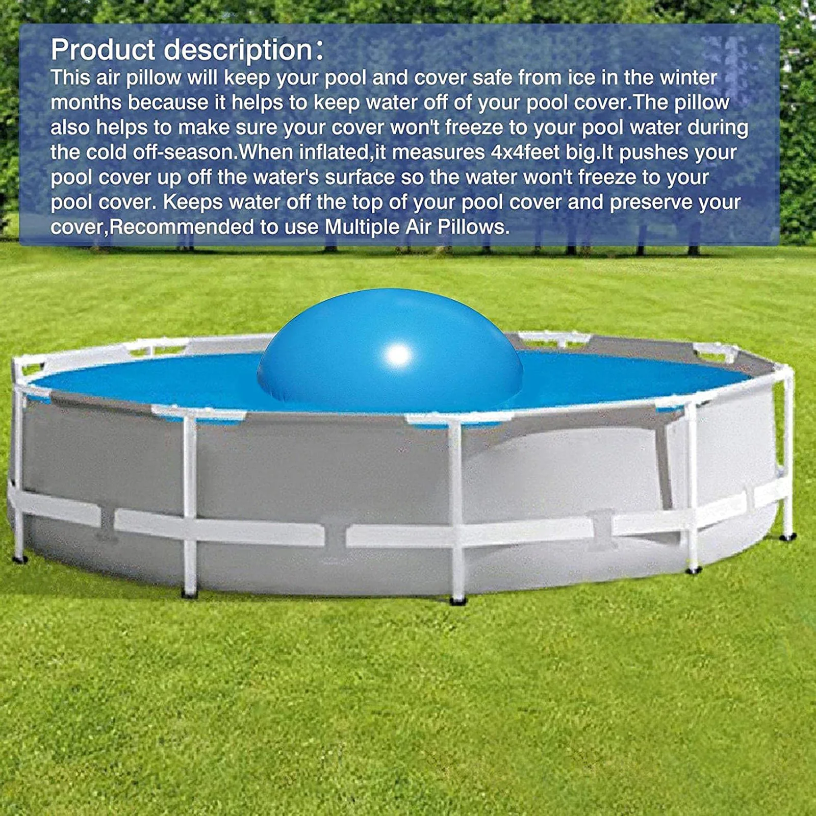 หมอนสระว่ายน้ําฤดูหนาว ผ้าคลุมสระว่ายน้ํา หมอนลม Winterizing Pool Cover หมอนสําหรับผ้าคลุมสระว่ายน้ําเหนือพื้นดิน