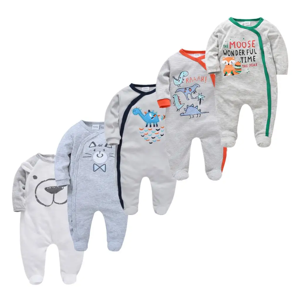 

Newborn Baby Boys Clothes Toddler Girls Footies Jumpsuit Unisex 3/5PCS Infant Overalls Spring Bottoming Shirt Jumpsuits Footed