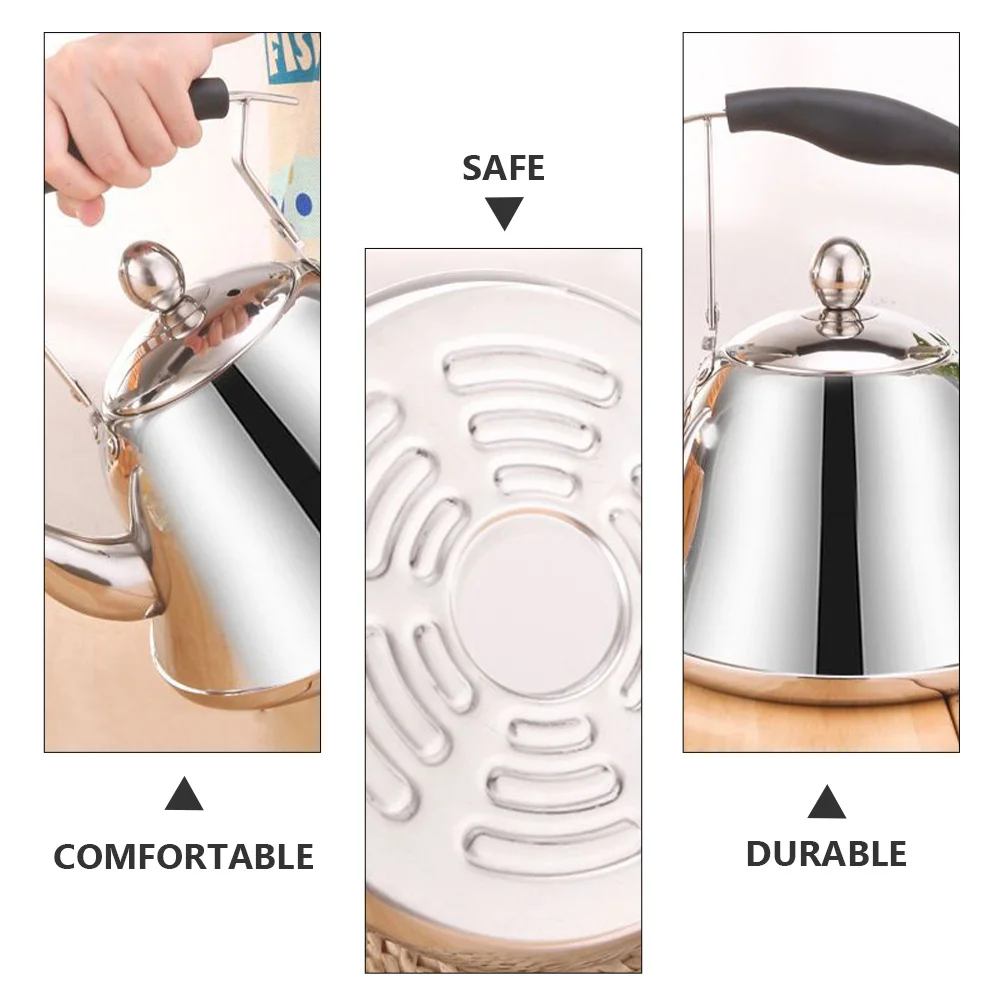 

Stainless Steel Water Kettle Thickened Boiling Teakettle For Home Office Use Comfortable Handle Heating Kettle