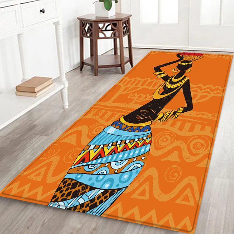 Afrikanische Frauen Küche Matte Eingang Fußmatte Wohnkultur Flur Balkon Waschküche Teppiche Bad Nicht-slip Fuß Pad Matte – Detail 3