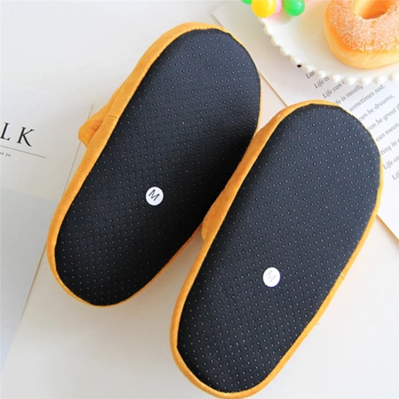 AAAN-2Pcs Toast Winter Home Weiche Sohlen Baumwolle Hausschuhe Anti-Slip Plüsch Warme Baumwolle Hausschuhe Elf Schuhe, Typ A (L)