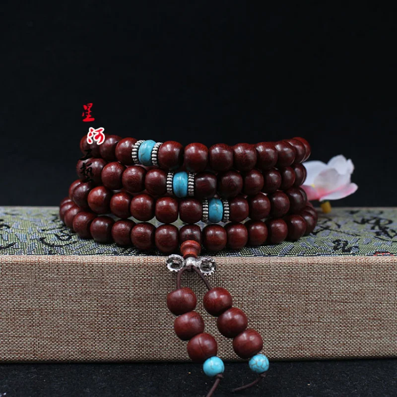 

Ivory Small Leaf Red Sandalwood Apple Beads108African pterocarpus santalinus Wooden Buddhist Prayer Bead Bracelet Manufacturer W