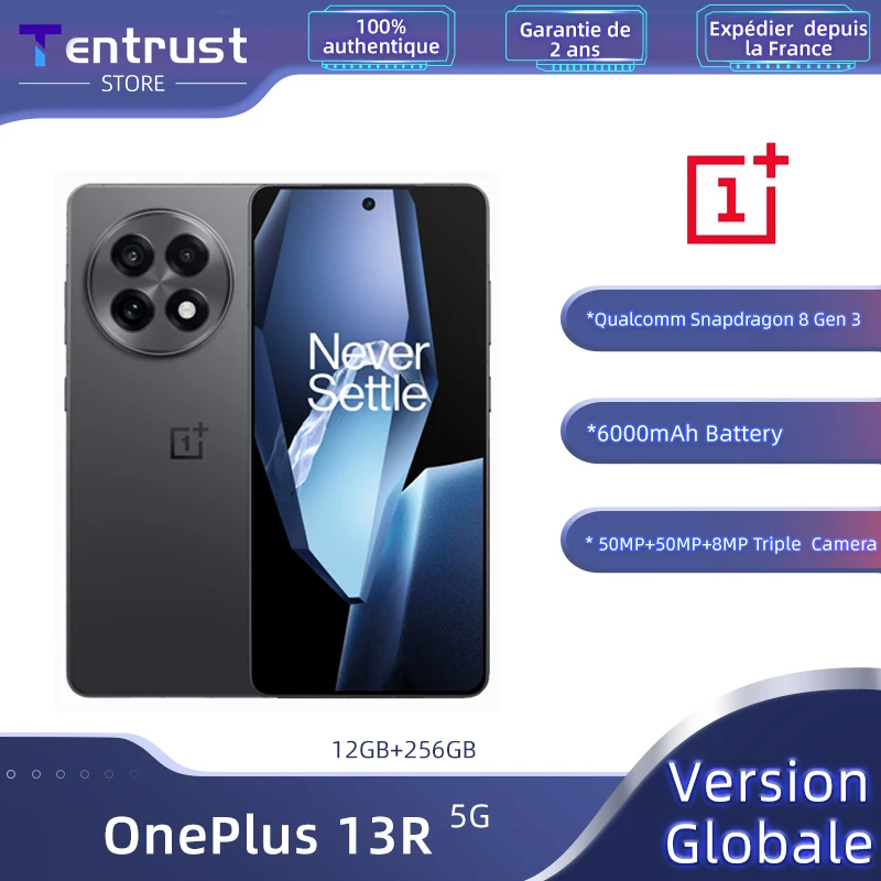 Version mondiale OnePlus 13R 5G AI Smartphone Snapdragon 8 Gen 3 Ecran 6,78 pouces Batterie 6000mAh Appareil photo principal 50MP Version mondiale OnePlus 13R 5G AI Smartphone Snapdragon 8 Gen 3 Ecran 6,78 pouces Batterie 6000mAh Appareil photo principal 50MP
