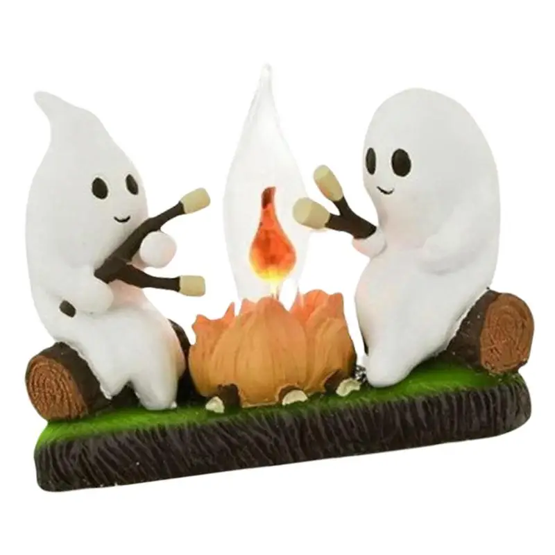 

Ghost Campfire Flickering Night Light USB Reading Light LED Night Light Bedside Lamp For Bedroom Study Halloween Decor