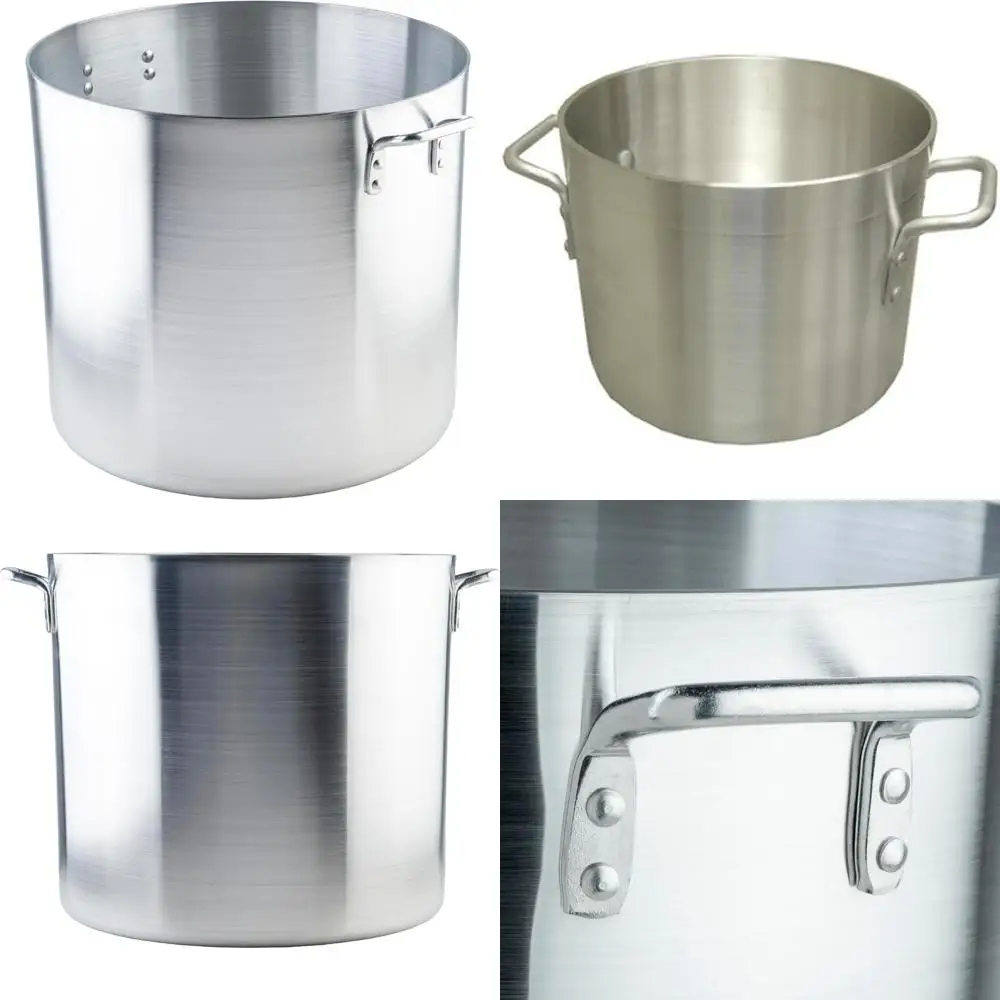 

Aluminum 80 Quart Stockpot - Large Professional Cooking Pot for Restaurant Use and Catering Services