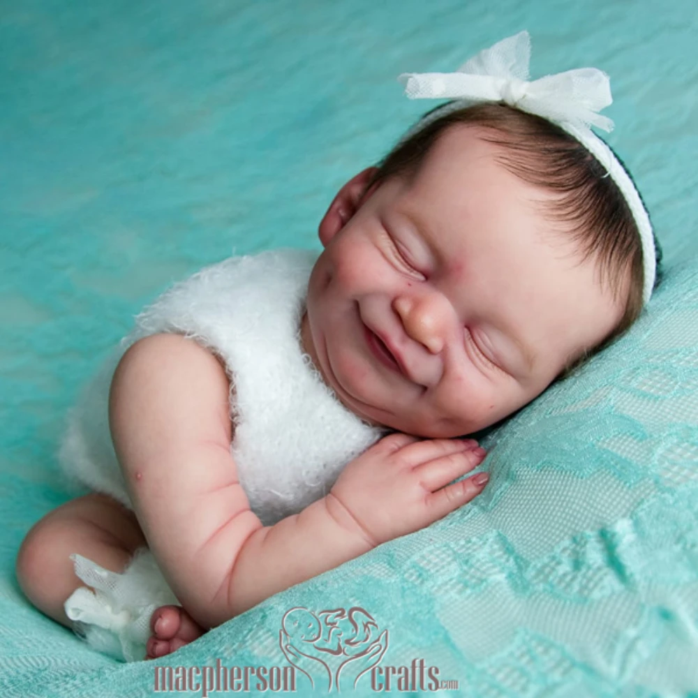 19Inch Reborn Doll Kit Cecilia Soft Vinyl Sleeping Newborn Baby Unpainted Reborn Kit with Cloth Body bebe reborn kit