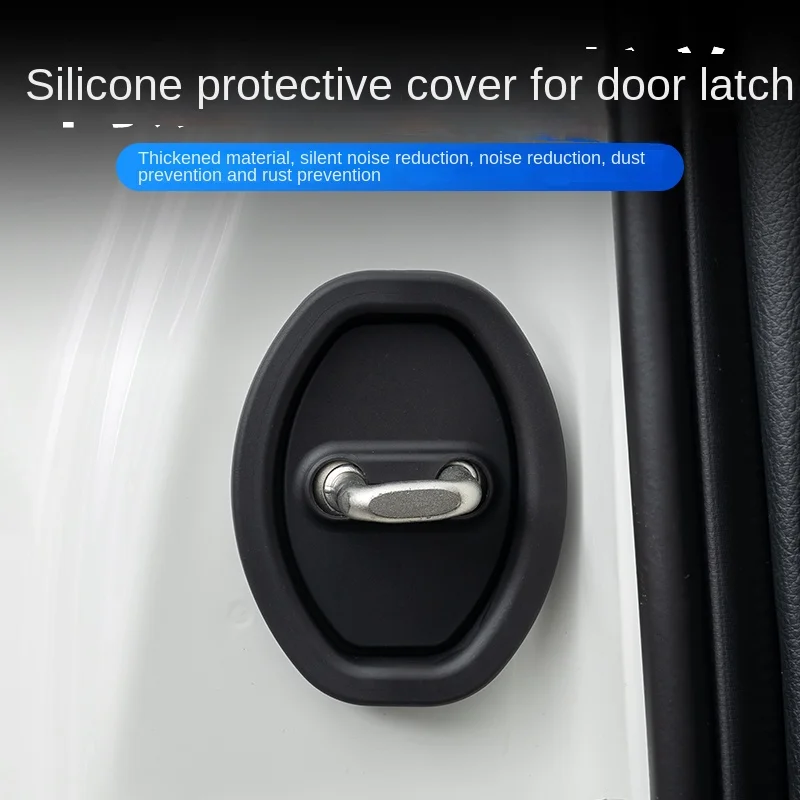 

Car Door Lock Latch Cover Door Locks Buffer Shock Absorber Seal Guard Stopper Silicone Anti-Collision Protective Set Accessories