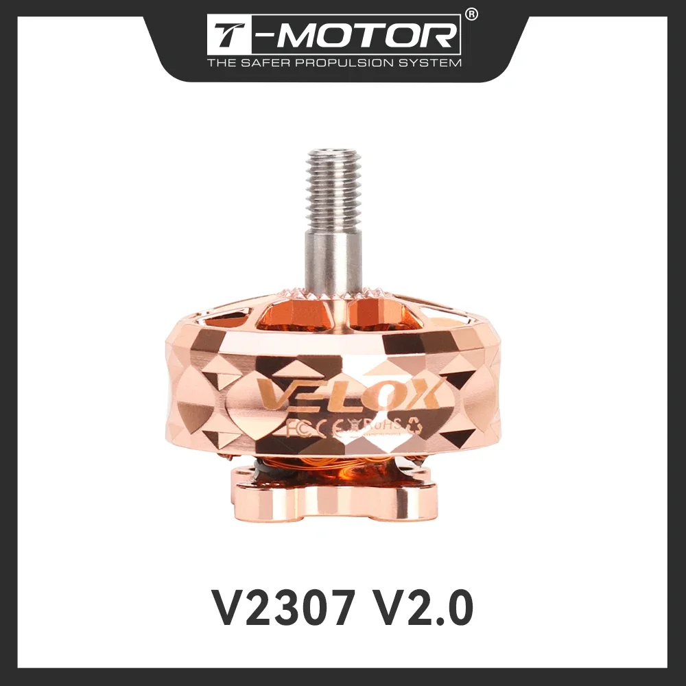 4PCS T-Motor VELOX V2307 V2 1950KV 6S 2550KV 4S Brushless Motor 4mmTitanium alloy shaft 5inch propeller FPV Racing Drone