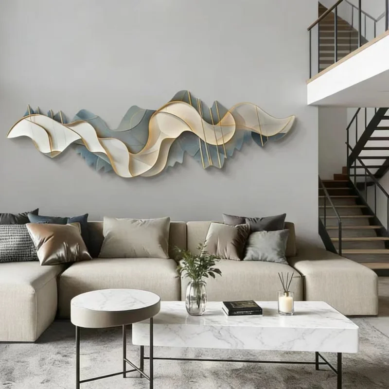 

Декоративная картина в стиле лёгкой роскоши для гостиной, абстрактный фон, изысканная резьба, атмосферное освещение, настенное панно.