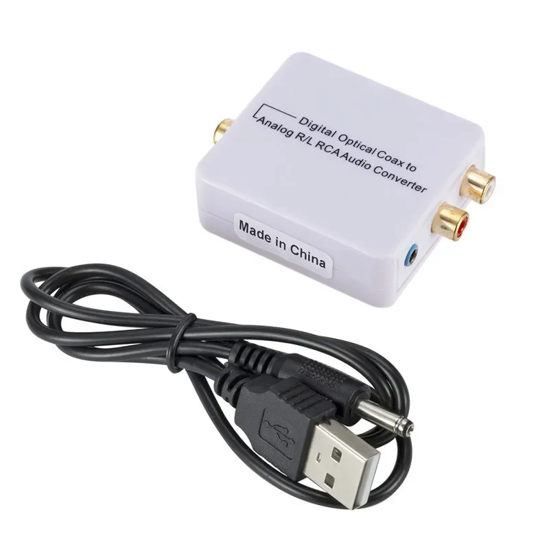 192KHz 24-bit S/PDIF Digital Optical Toslink Coax to Analog R/L/RCA 3.5mm Audio Converter Adapter  for PS5 Xbox