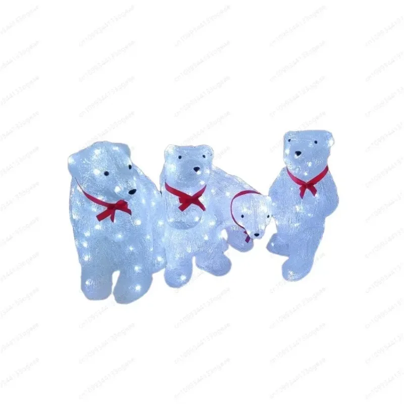 Outdoor Polar Bear Lamp, Christmas Garden Decoration, Acrylic LED Luminous Statue