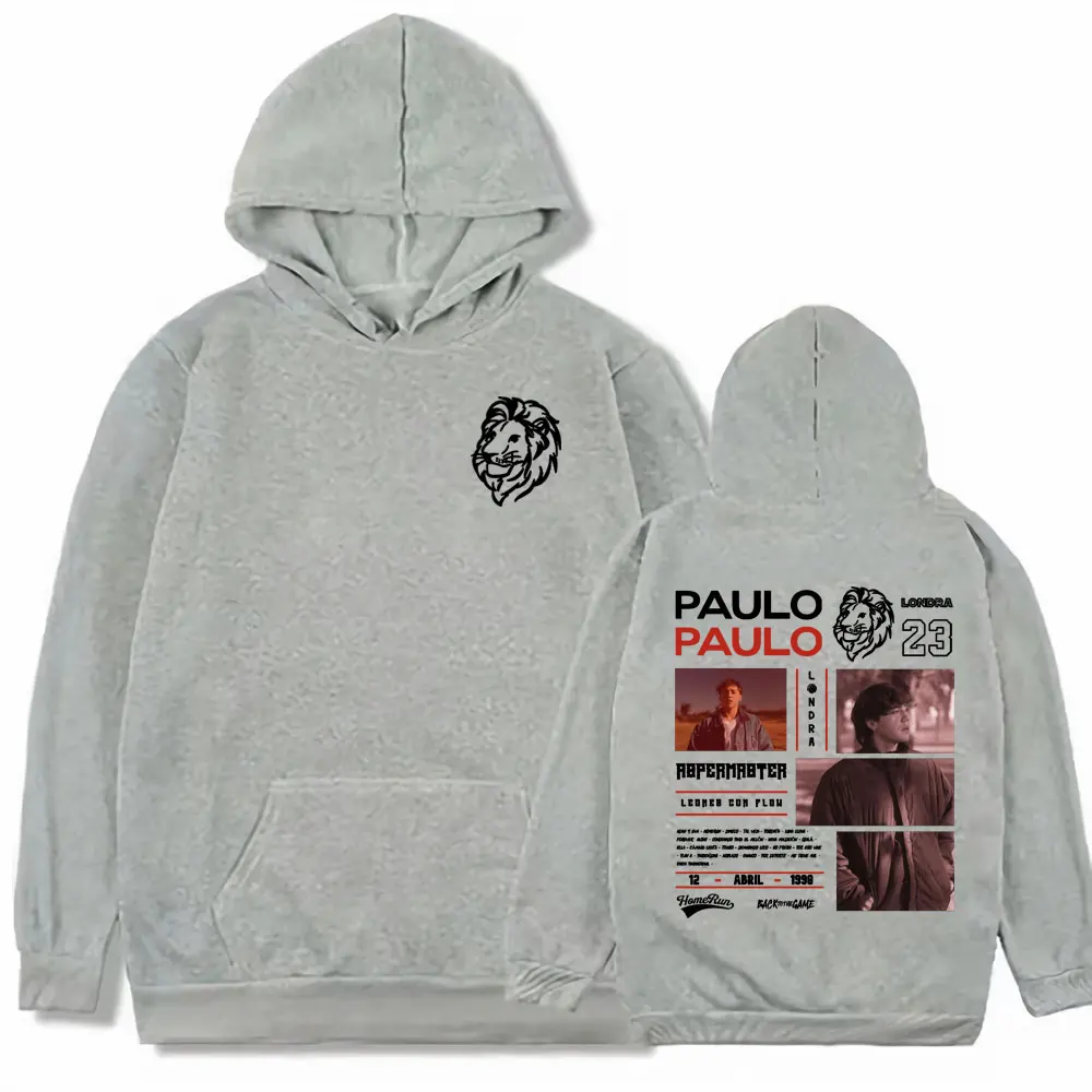 مغني الراب باولو لوندرا هومرون الجرافيك هودي الرجال النساء الهيب هوب خمر بلوزات فضفاضة عالية الجودة عادية كنزة بغطاء رأس من الصوف البلوز