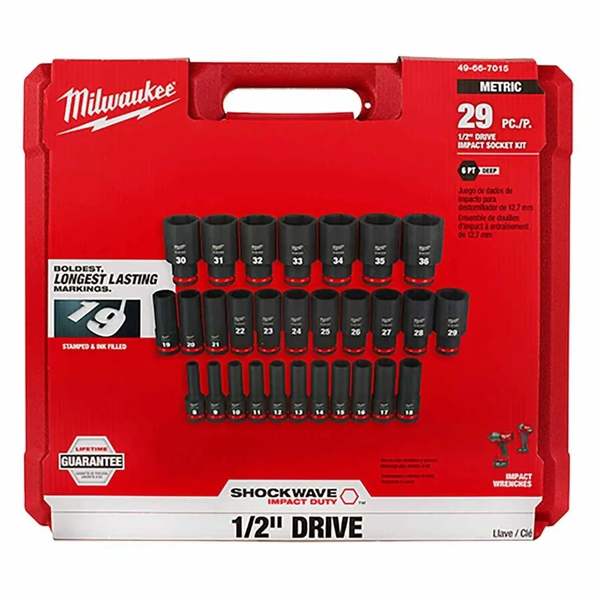 Milwaukee 49-66-7015 29 Piece SHOCKWAVE 1/2 