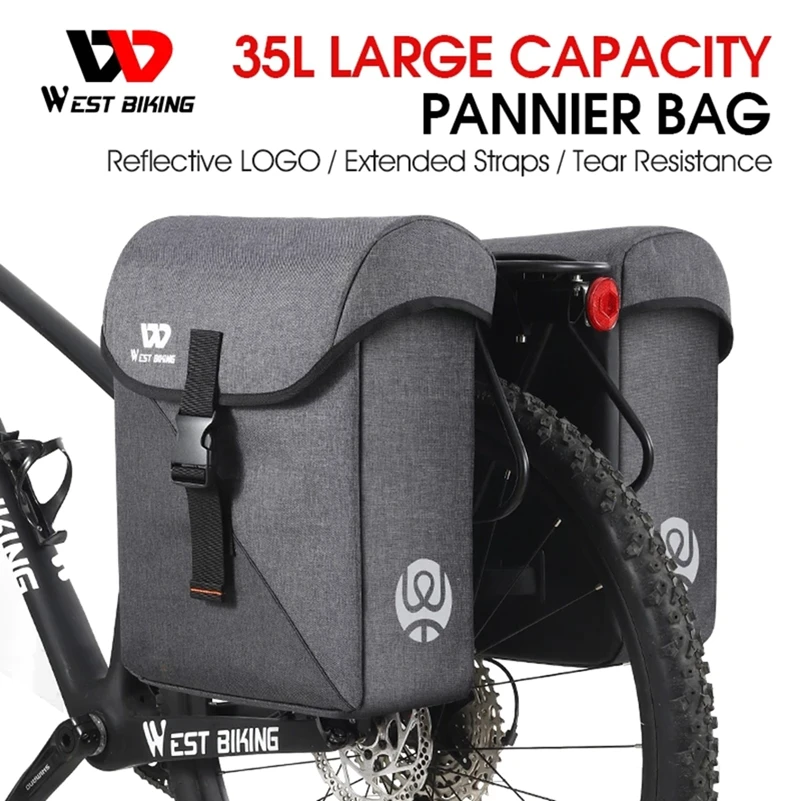 

35L Large Capacity Bike Pannier Rear Seat Bag Bicycle Bags MTB Road Commuting Cycling Trunk Bag Bike Tail Bag Cycling Trunk Bag