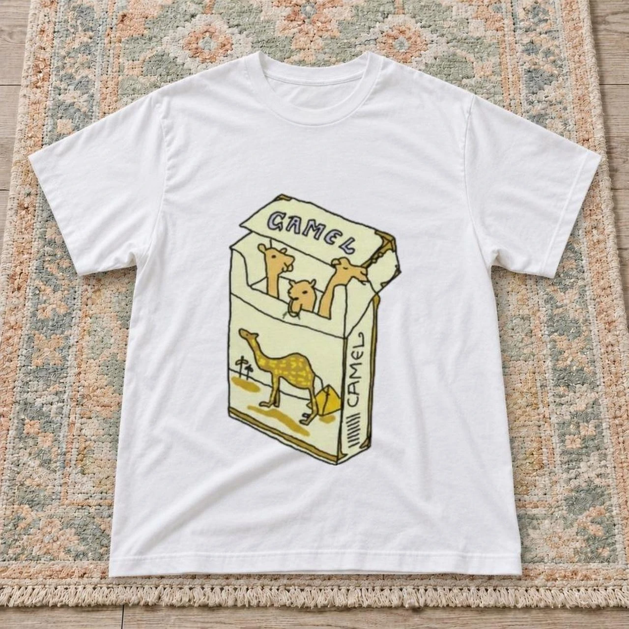 Vintage Camel Graphic T-Shirt Camel Cigarettes Men Women 90s Cotton T-shirt Aesthetic Streetwear Harajuku Y2K Casual Loose Tops