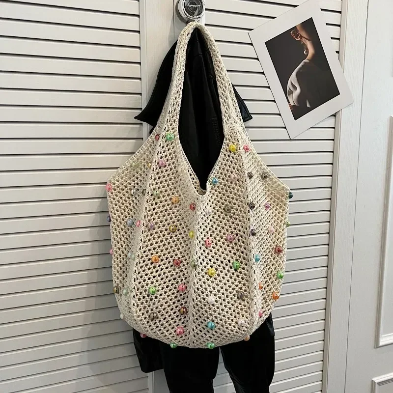 Sac tissé à la mode pour jeunes femmes, style décontracté, plage, simple, été, nouveau, 2024