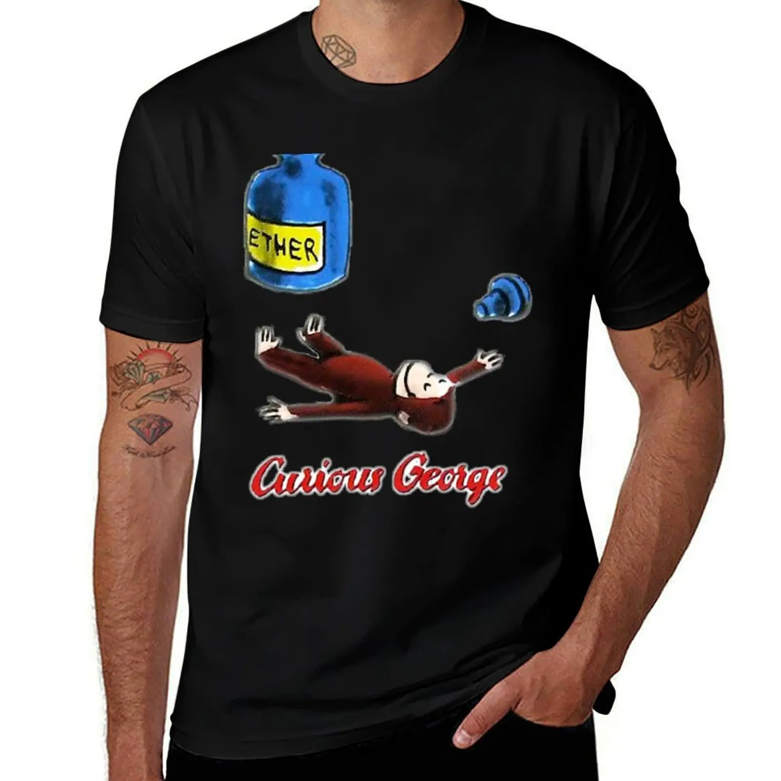 Curious George- Breathes in Ether T-Shirt Holiday Casual Short Sleeve Top T-Shirt