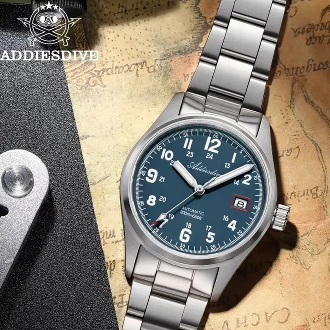

Роскошные мужские часы ADDIESDIVE NH35, автоматические, с сапфировым стеклом, из нержавеющей стали, с календарем, водонепроницаемые, BGW9, светящиеся, для дайвинга, Relogios