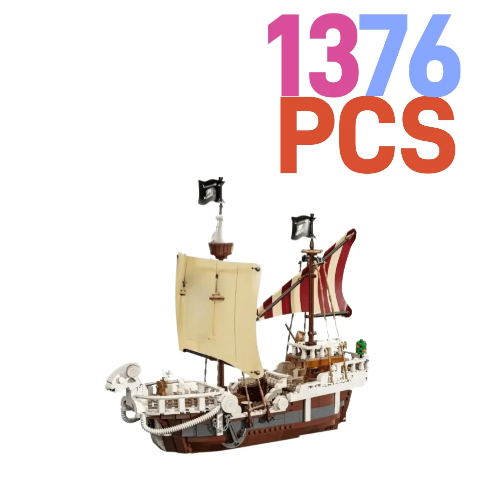 2026 new moc spot 1376pcs go happy pirate ship building set, adult educational toys, Christmas gifts